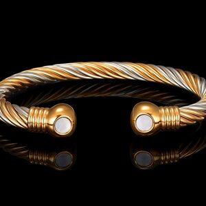 The Serenity Balance Cuff (Two-Tone) Ionic Copper Bracelet